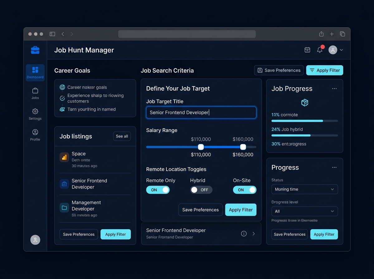 Set target job preferences and location filters